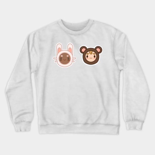 Bear and bunny Crewneck Sweatshirt by kasumiblu